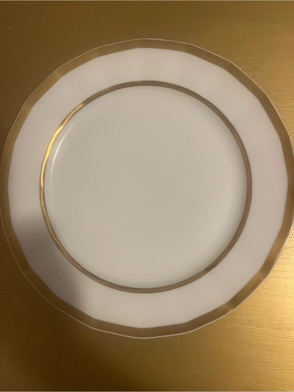 Set of 2 Antique T&V Limoges France Gold Rim Dinner Plates Dulin & Martin 10.5”